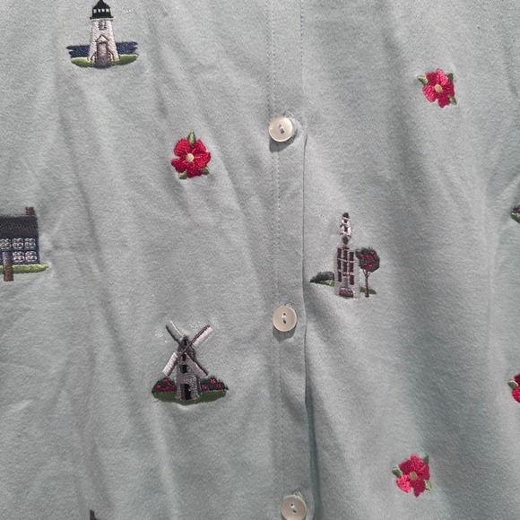 Claire Murray Blue Cottagecore Cardigan and Midi Skirt Matching Set Sz Large - Picture 7 of 8